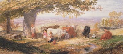 Milking in the Fields by Samuel Palmer